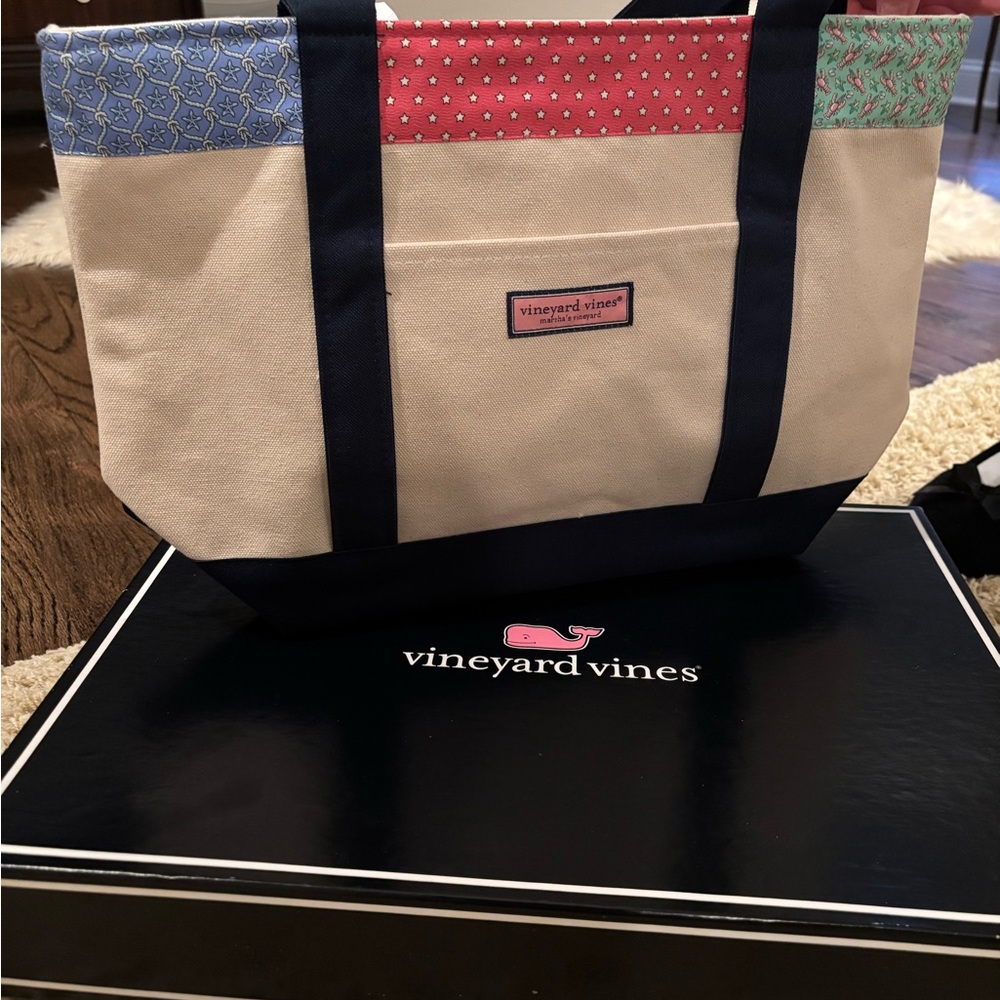 Vineyard Vines Patchwork Canvas Tote